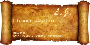 Lichner Jusztin névjegykártya